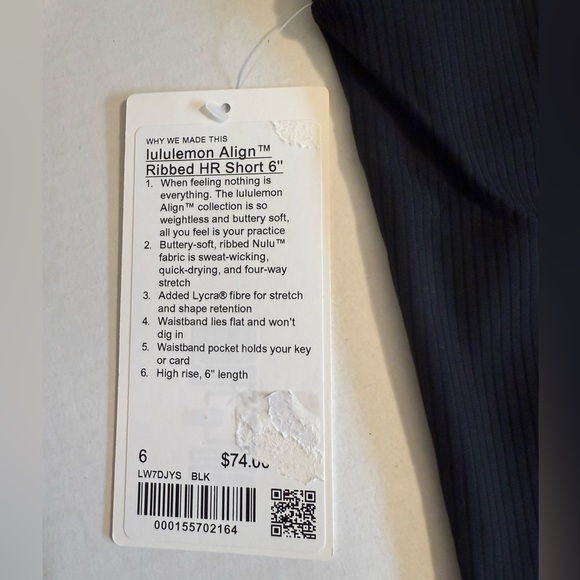 Lululemon Align High-Rise Ribbed Short 6" NWT - Picture 3 of 7
